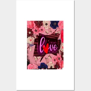 Love framed in flowers Posters and Art